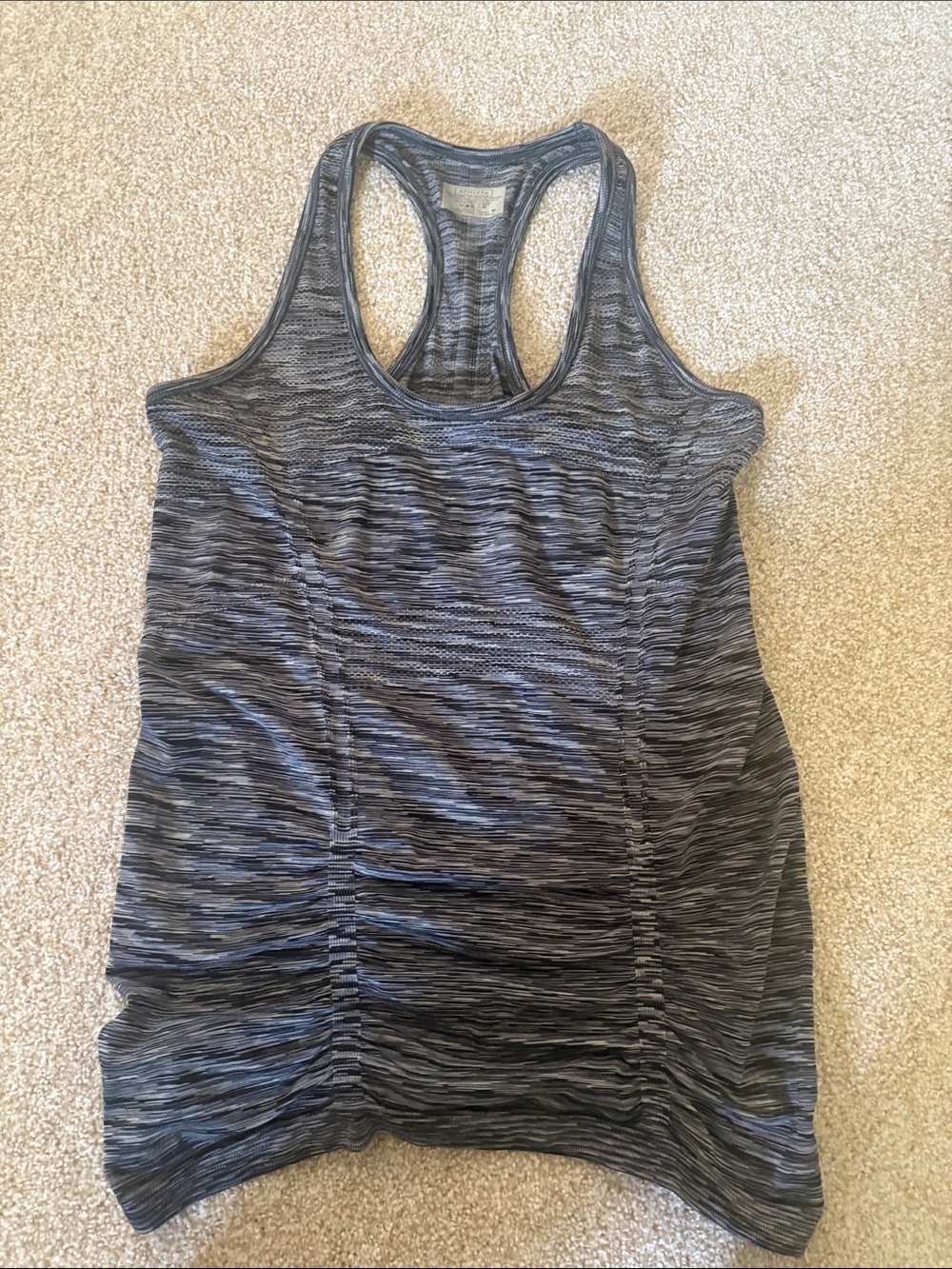 Athleta Heathered Charcoal Gray Racerback Tank